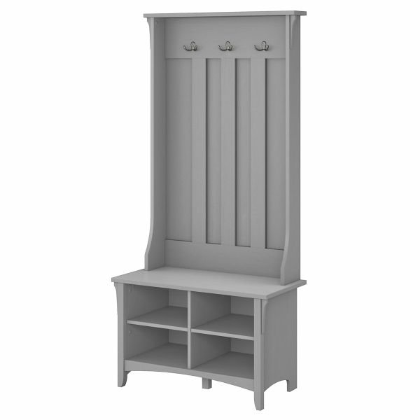 Bush Furniture Salinas Hall Tree with Storage Bench in Cape Cod Gray