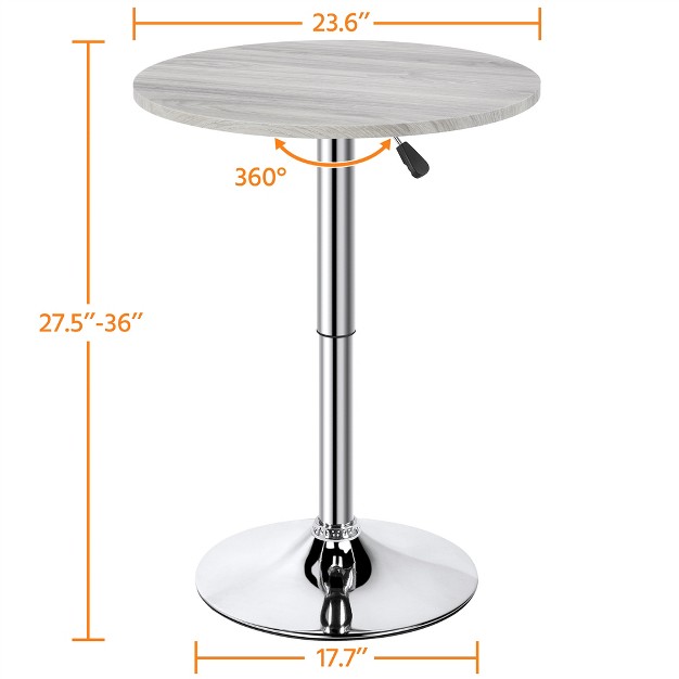 Yaheetech Adjustable Pub Round Table Counter Height Bistro Table W 360 Swivel Mdf Tabletop