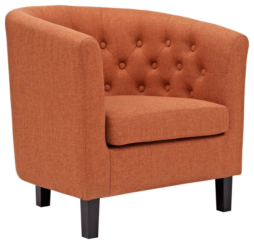 Zoey Orange Upholstered Fabric Armchair   Modern   Armchairs And Accent Chairs   by Rustic Home Furniture Deco  Houzz