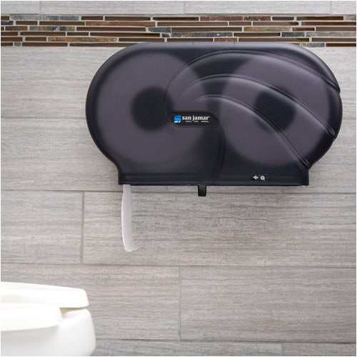 San Jamar R4090TBK Oceans Twin Jumbo Bath Tissue Dispenser， Black Pearl