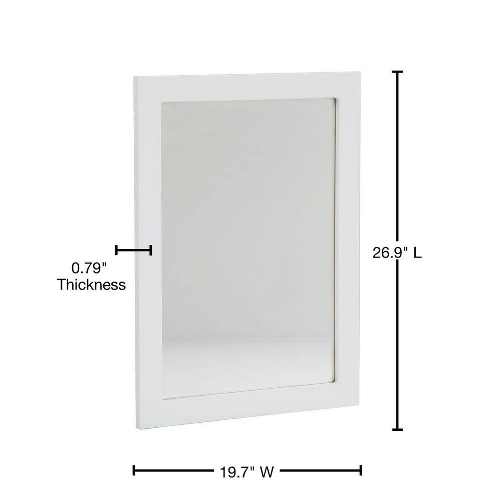 Glacier Bay Lancaster 19.75 in. W x 26.87 in. H Framed Wall Mirror in White LAWM20-WH