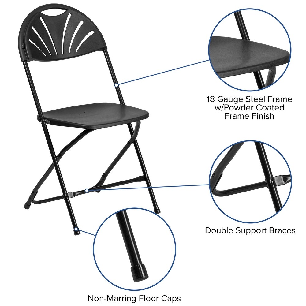 Plastic Fan Back Folding Chair (Set of 2)