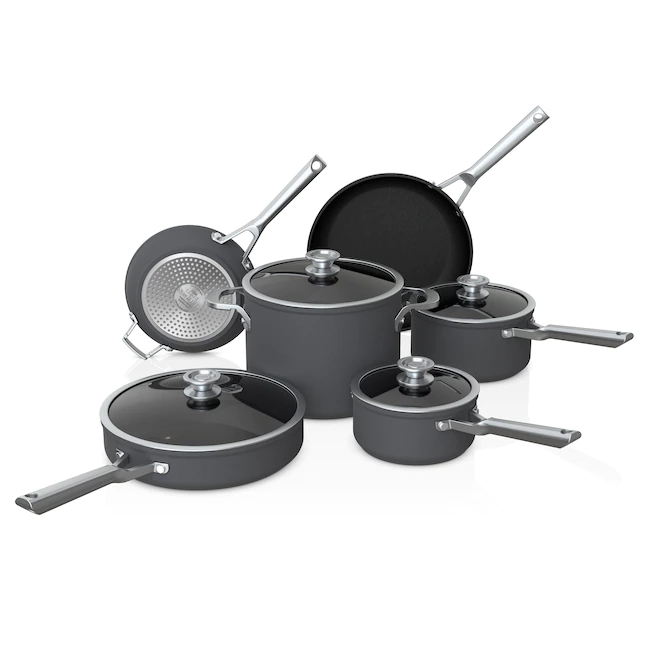 Ninja C59500 Foodi NeverStick Premium Anti-Scratch Nest System， 10-Piece Cookware Set