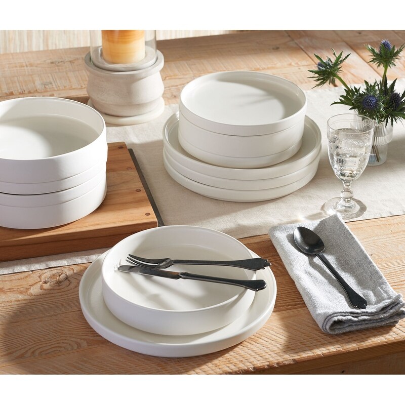 222 Fifth Kaden 12 Piece Dinnerware Set  White