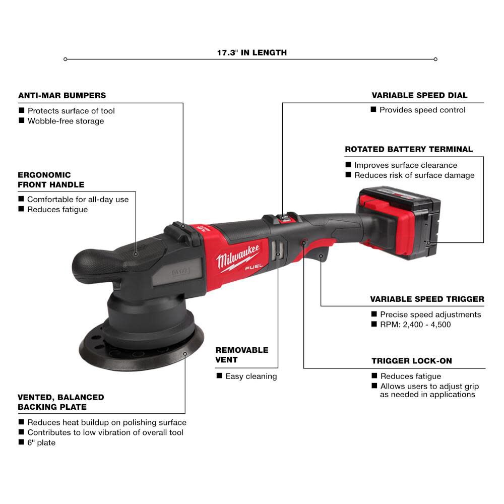 Milwaukee M18 FUEL 21mm Random Orbital Polisher Kit 2685-22HD from Milwaukee