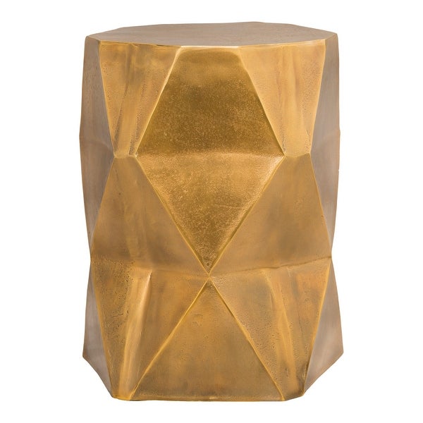 Aurelle Home Modern Brass Plated Cast Aluminum Geometric Side Table