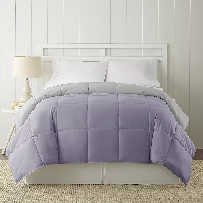 Solid Down-Alternative Reversible Comforter