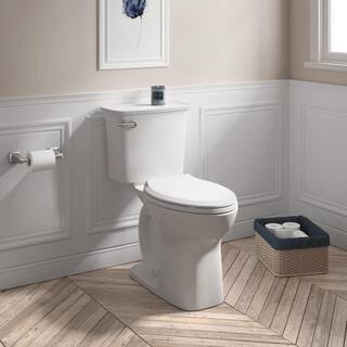 American Standard Cadet Ovation Tall Height 2-Piece 1.28 GPF High Efficiency Single Flush Elongated Toilet in White Seat Included 760AA101.020