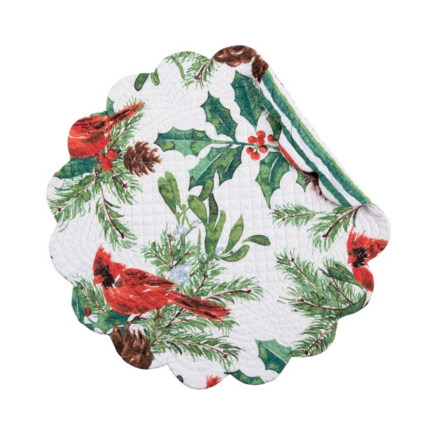 C amp f Home Delwyn Cardinal Round Placemat S 6