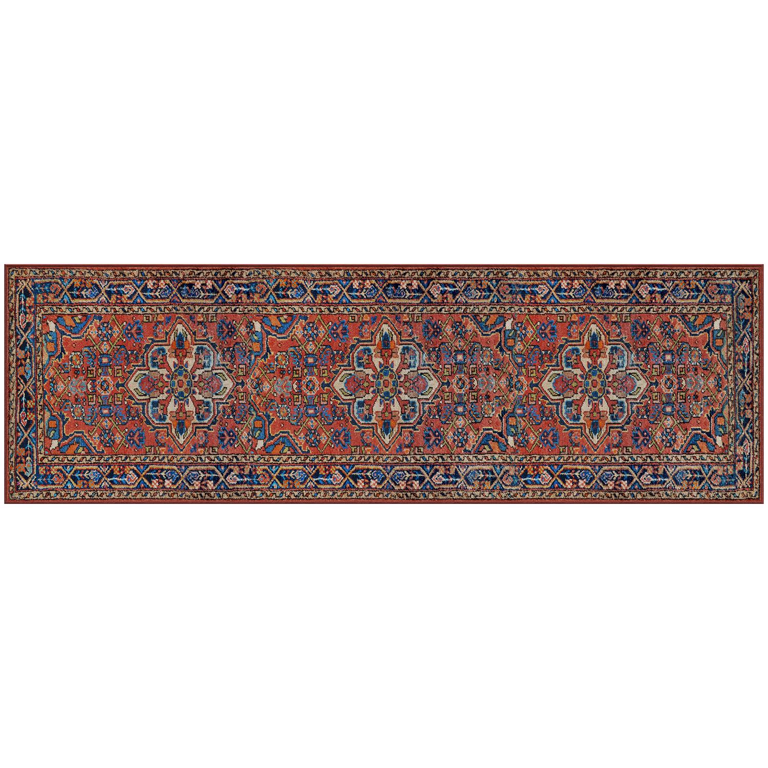 Gel Pro NeverMove Esther 76 in. L X 24 in. W Vintage Red Tribal Polyester Runner Mat