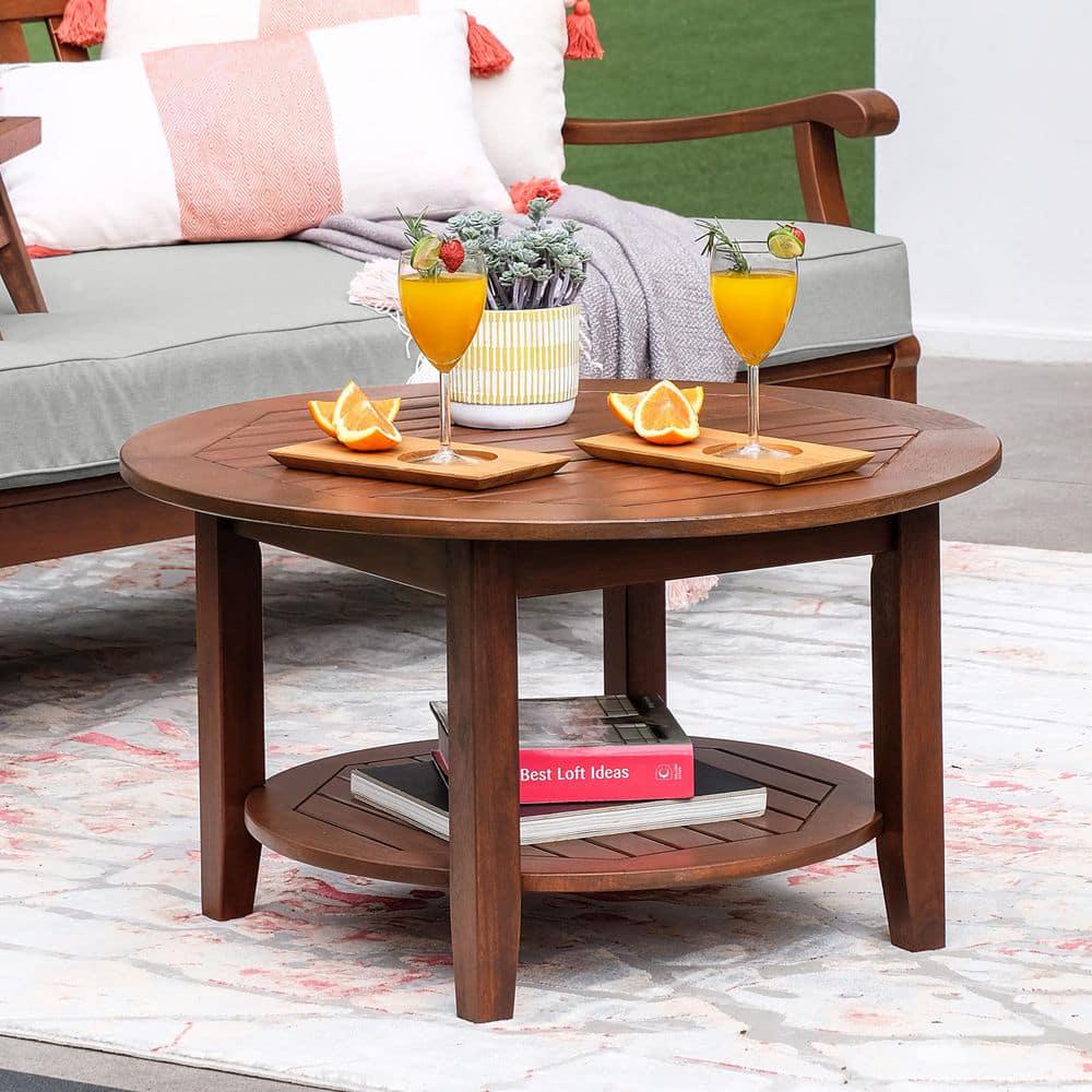 Cambridge Casual Wales Round Wood Outdoor Coffee Table