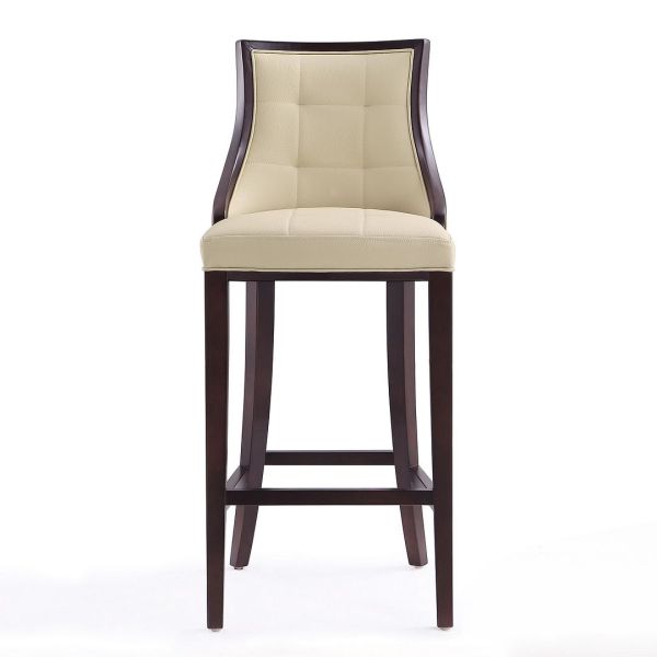 Fifth Avenue Bar Stool in Cream and Walnut (Set of 3)