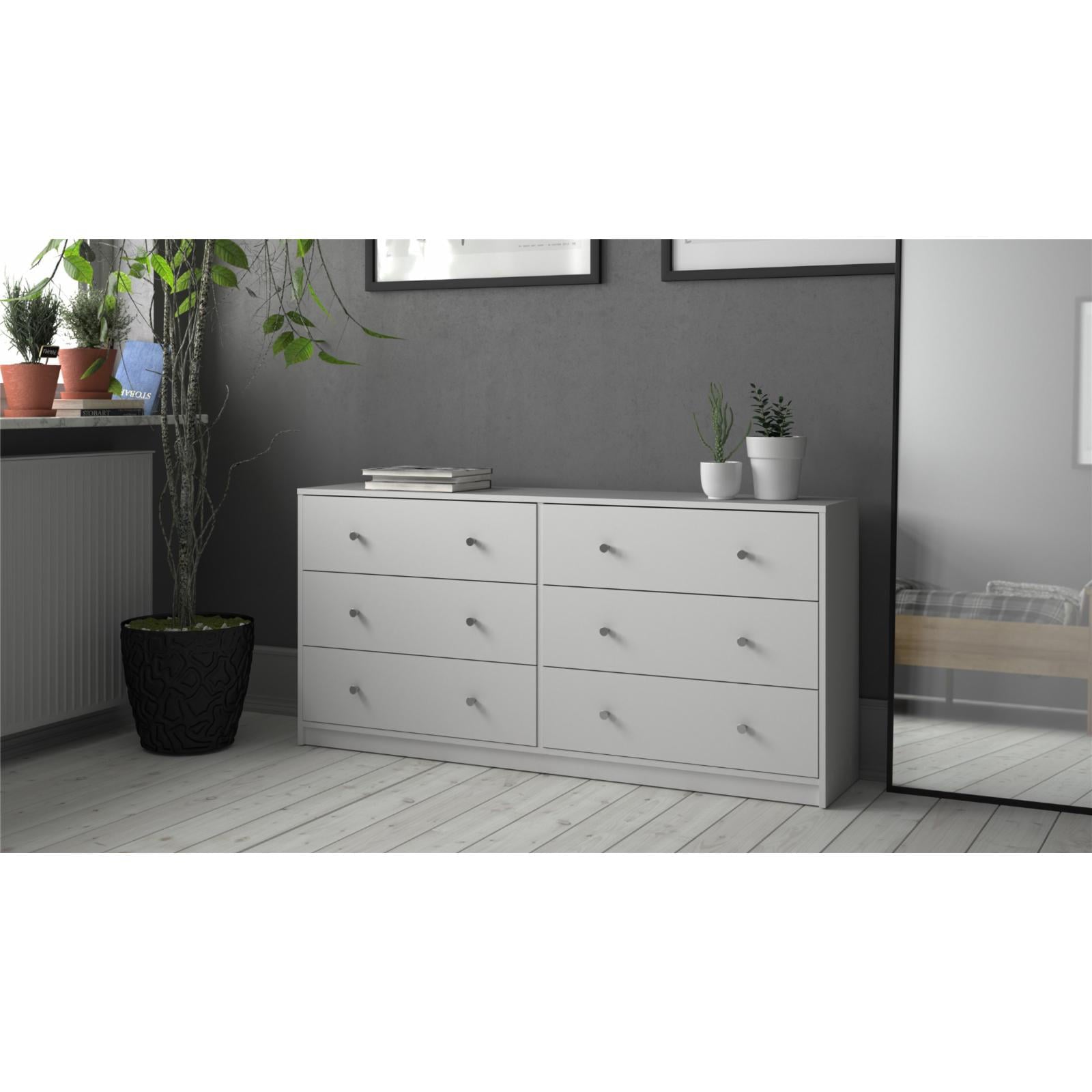 Studio 6 Drawer Double Dresser, White