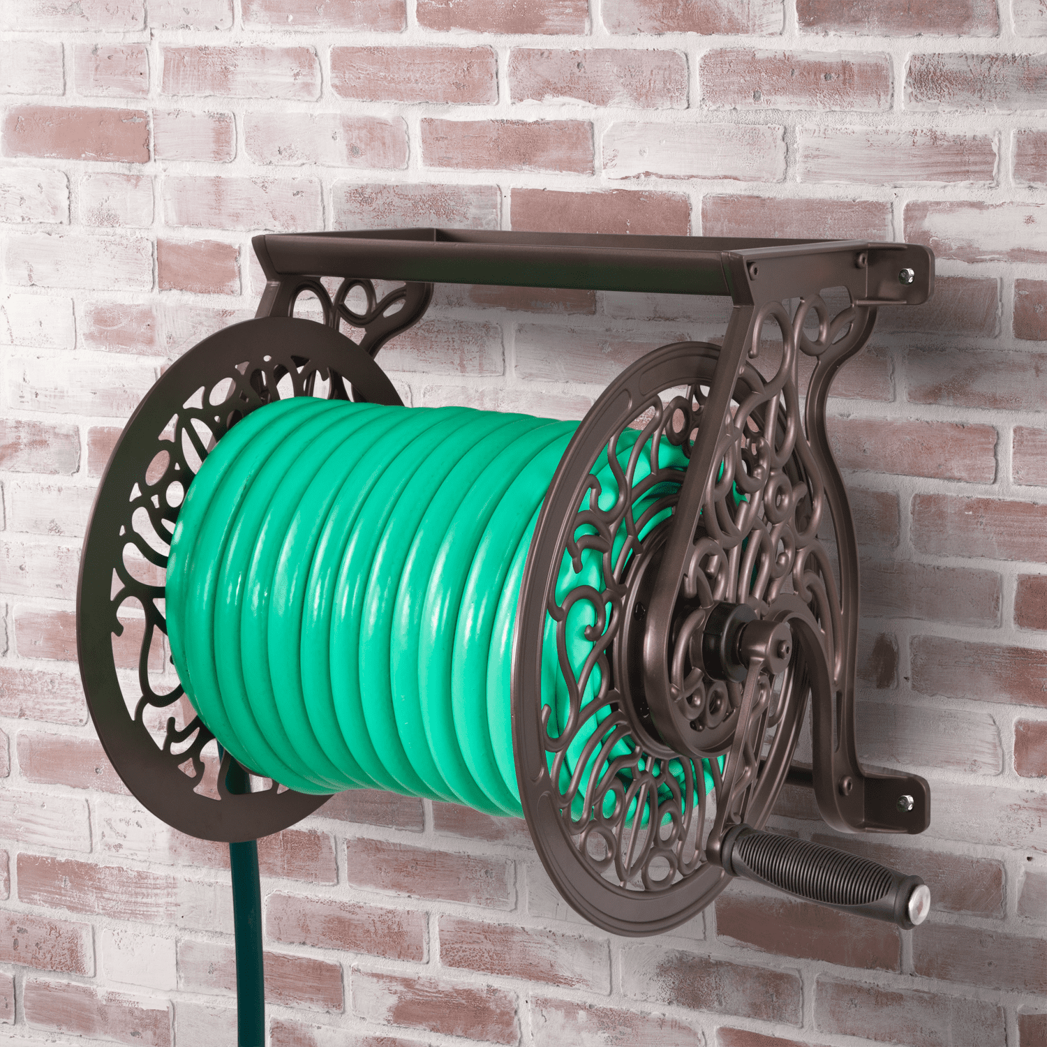 Liberty Garden LBG-704 125' Steel Decorative Garden Hose Wall Mounted Reel