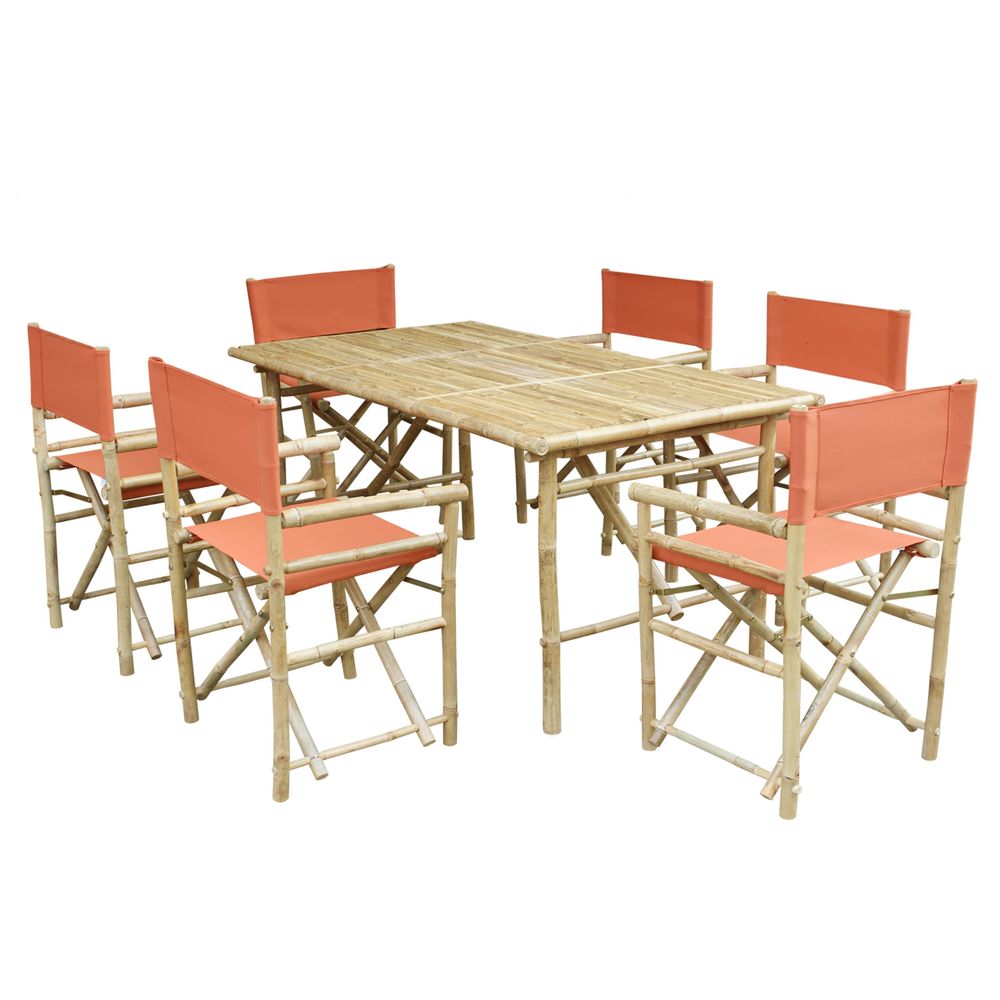 Set of 6 Director Chairs and Rectangular Table Dining