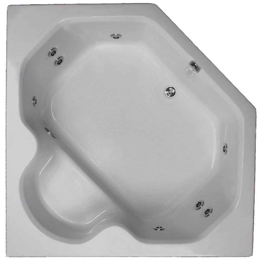 Comfortflo 60 in. Acrylic Rectangular Drop- In Whirlpool Bath Bathtub in White W6060 white