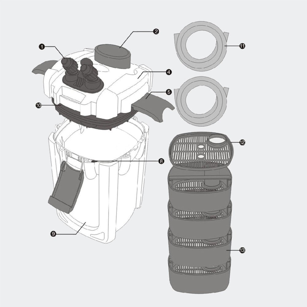 Sunsun HW704B 525Gph Pro Canister Filter Kit with 9W Uv Sterilizer