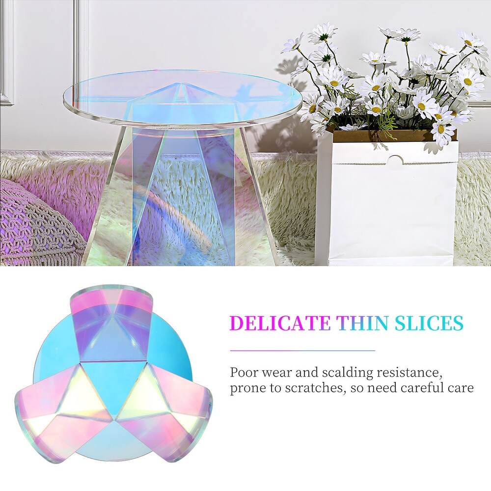 Creative Fully Assembled Acrylic Side Table Round End Table   17.32\