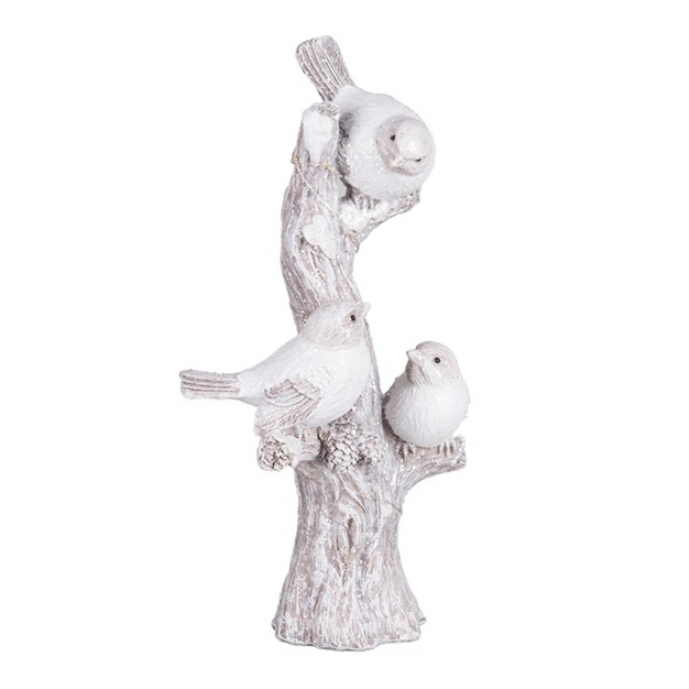 Transpac Resin 11 In Silver Christmas Light Up Glitter Winter Bird Figurine