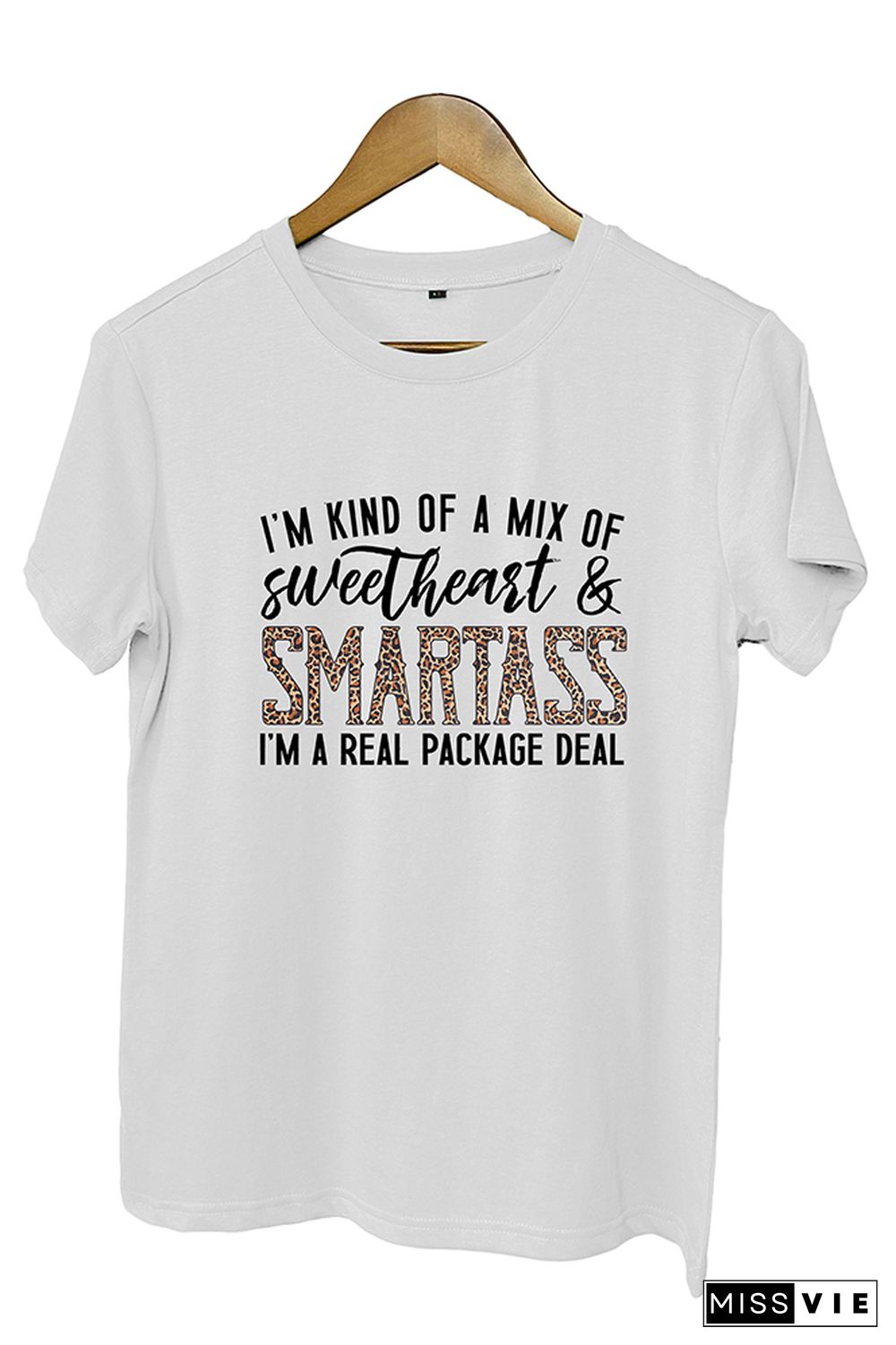 Sweetheart & Smartass Leopard Graphic Tee Wholesale