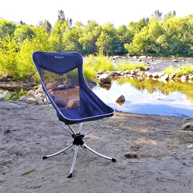 Lightspeed Outdoors Tall Swivel Camp Chair Outdoor Seating Blue