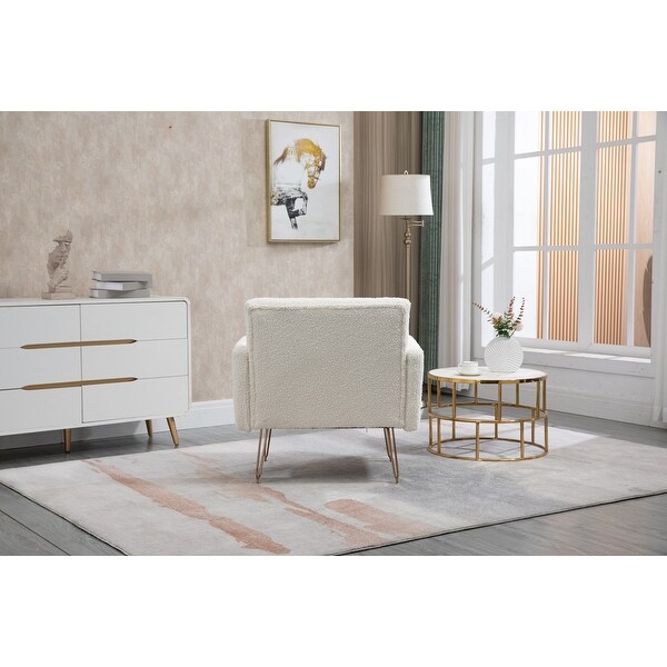 Accent Chair Leisure Single Sofa Chair with Rose Golden Feet Upholstered Side Chair Arm Club Leisure Reading Chair