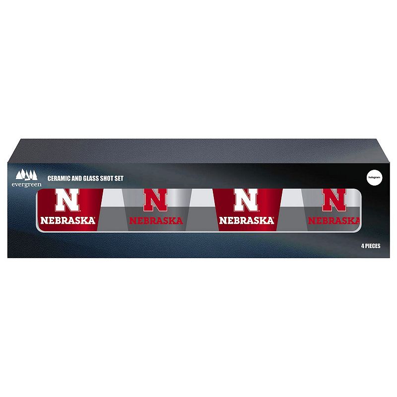 Nebraska Huskers Four-Pack Shot Glass Set