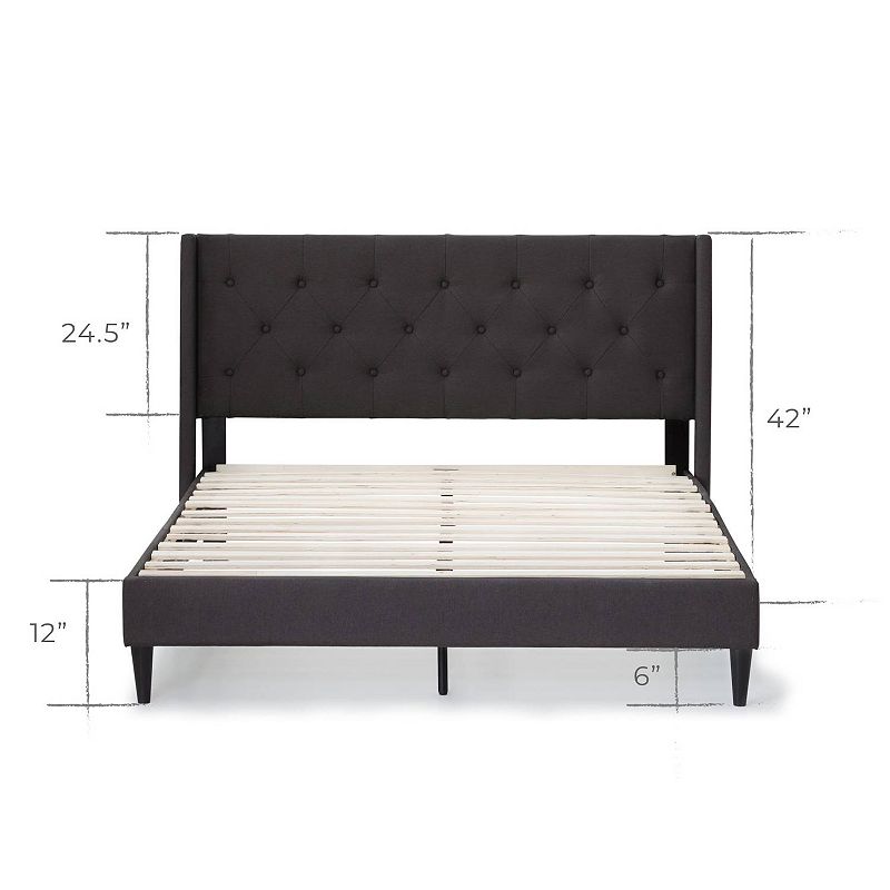 Lucid Dream Collection Upholstered Wingback Diamond Tufted Bed