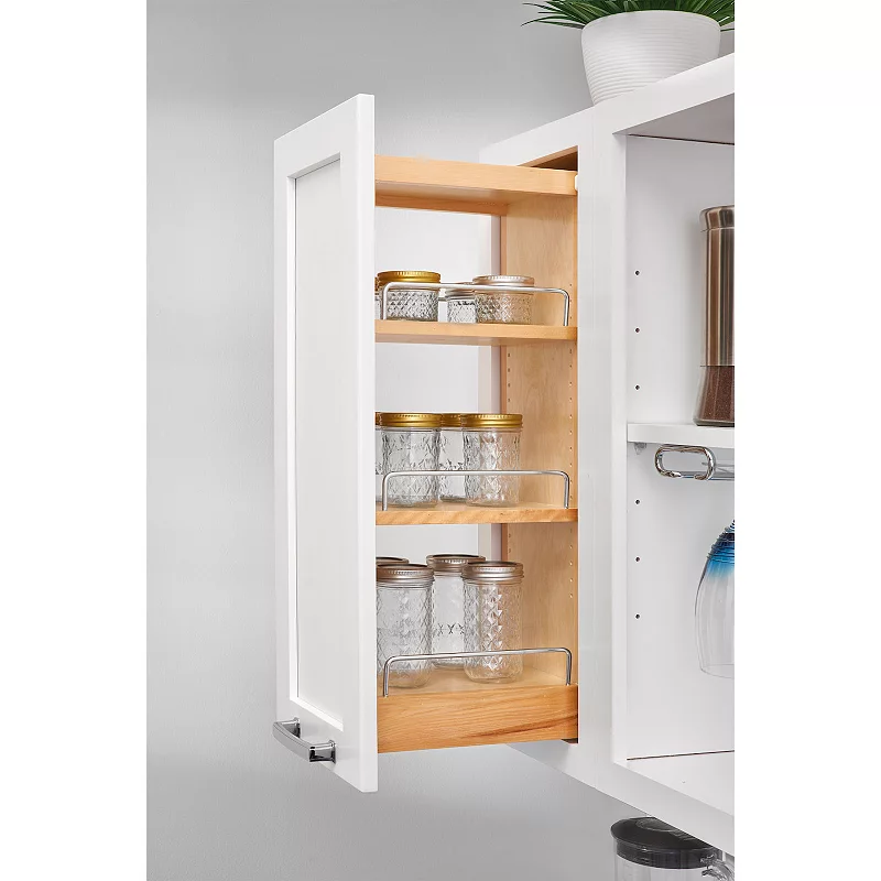 Rev-A-Shelf 6 Pull Out Kitchen Wall Cabinet Organizer Soft Close， 448-BBSCWC-6C