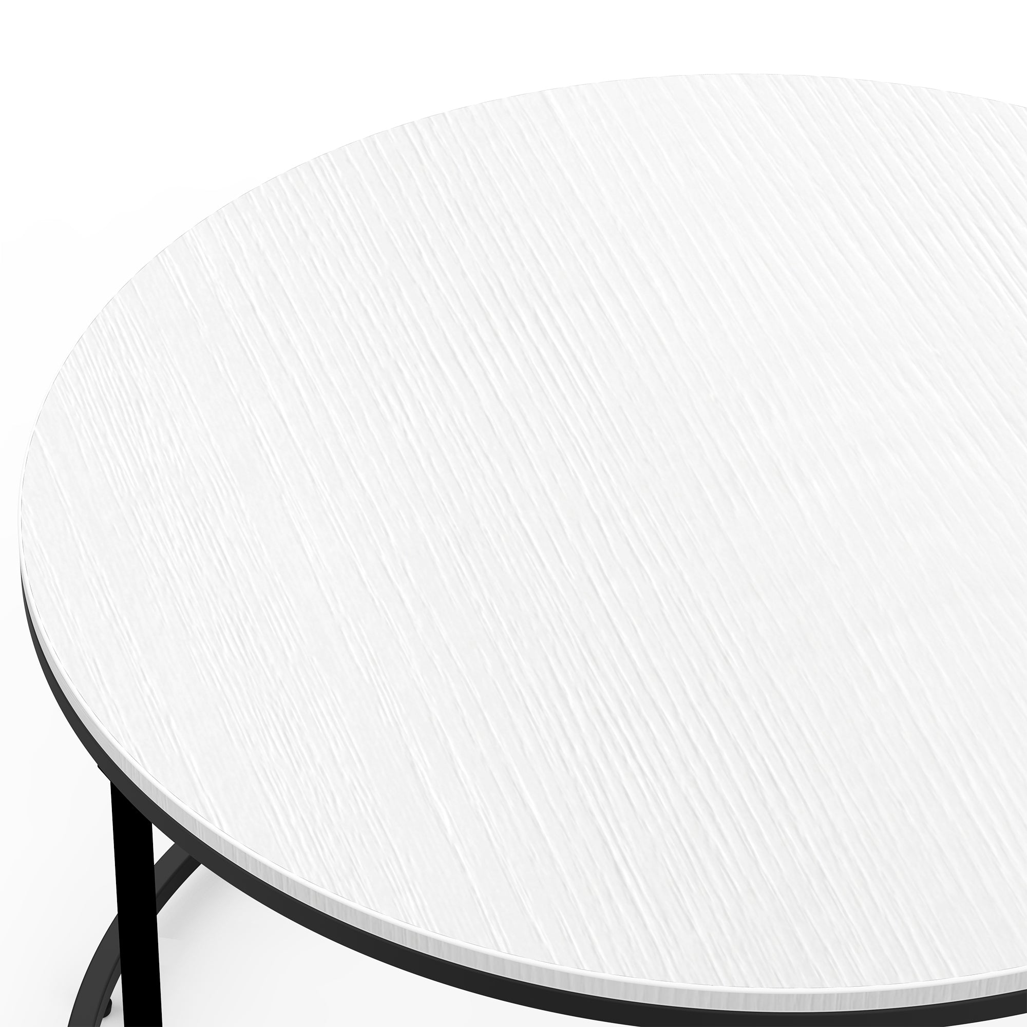 HomCom Metal Round Coffee Sofa Table Side with a Simply Chic Modern Design, Versatile Uses, & Easy Maintenance, White