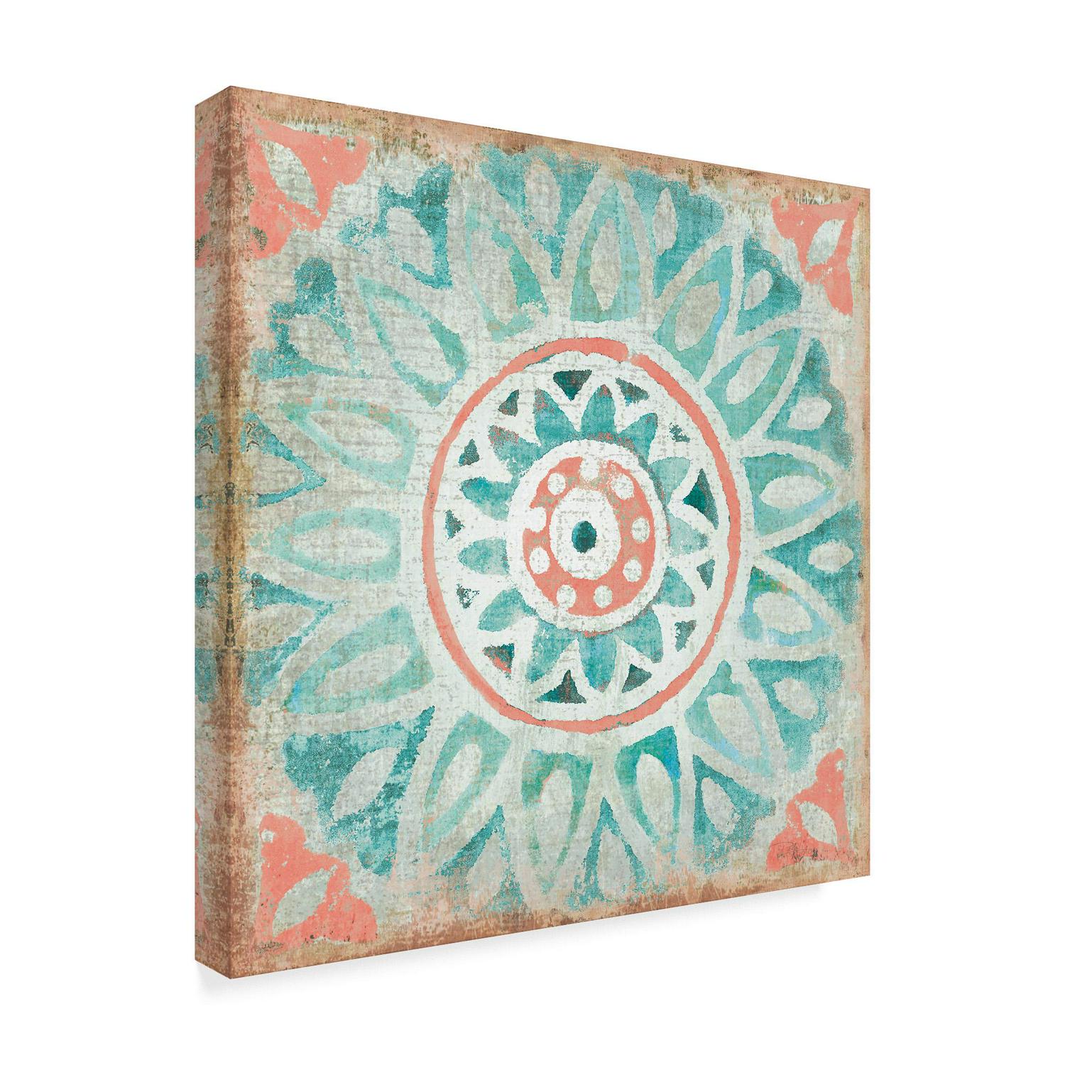 Trademark Fine Art and#8216;Ocean Tales Tile VII Coral Canvas Art by Pela Studio