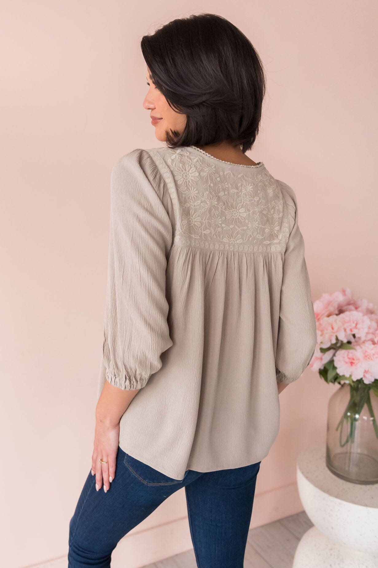 Mix It Up Modest Embroidered Top