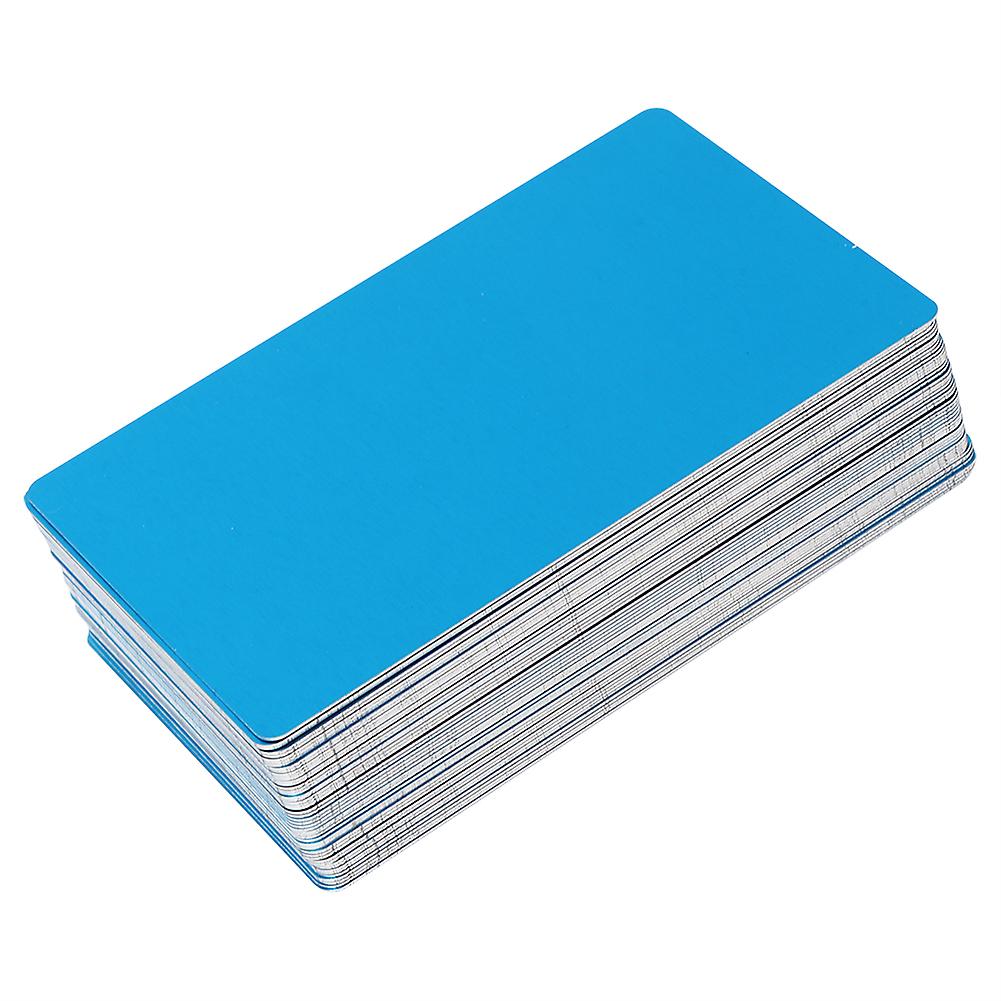 50Pcs Blue 0.45mm Thicken Marking Metal Card Test Material Nameplate Aluminium Plate