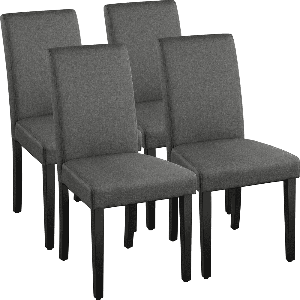 4pcs Fabric Parson Dining Chairs，Dark Gray