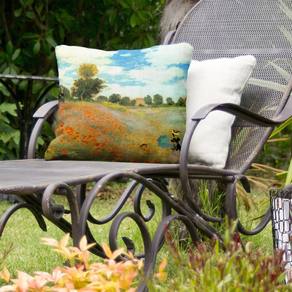 Poppy Field Near Argenteuil Indoor/Outdoor Pillow