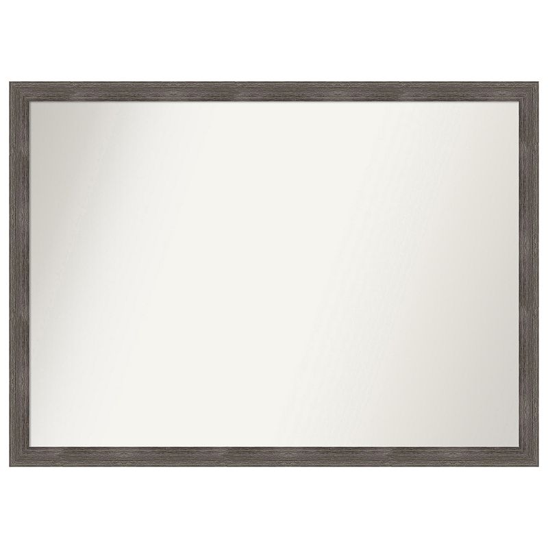 Pinstripe Lead Non-beveled Wood Bathroom Wall Mirror