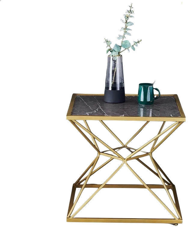 Black/Gold Luxury Tempered Glass Small Side Table   Contemporary   Side Tables And End Tables   by Miron Demid LLC  Houzz