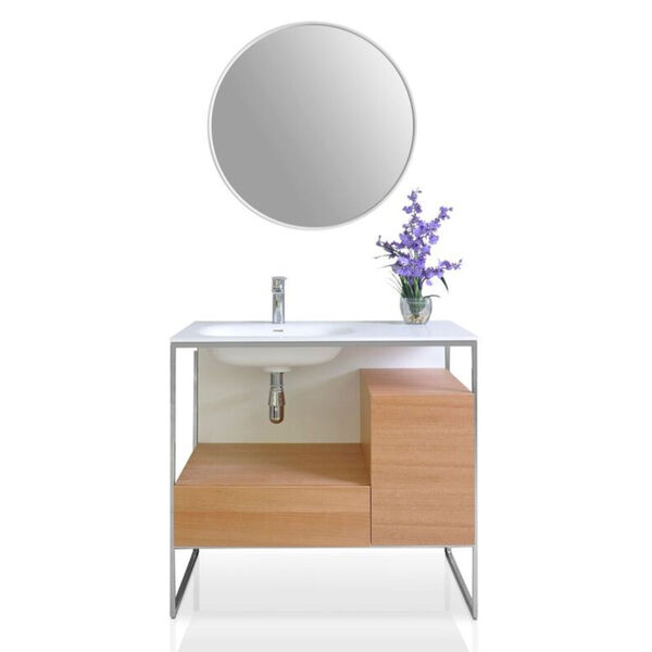 Tory Natural Walnut 36-Inch Vanity Console with Mirror