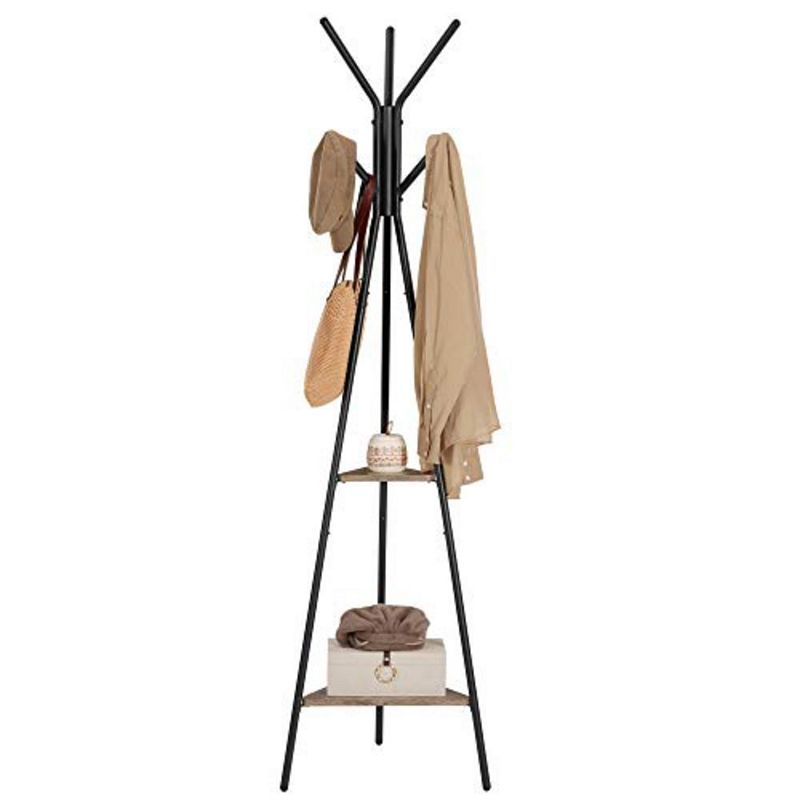 Coat Rack Stand Greige and Black