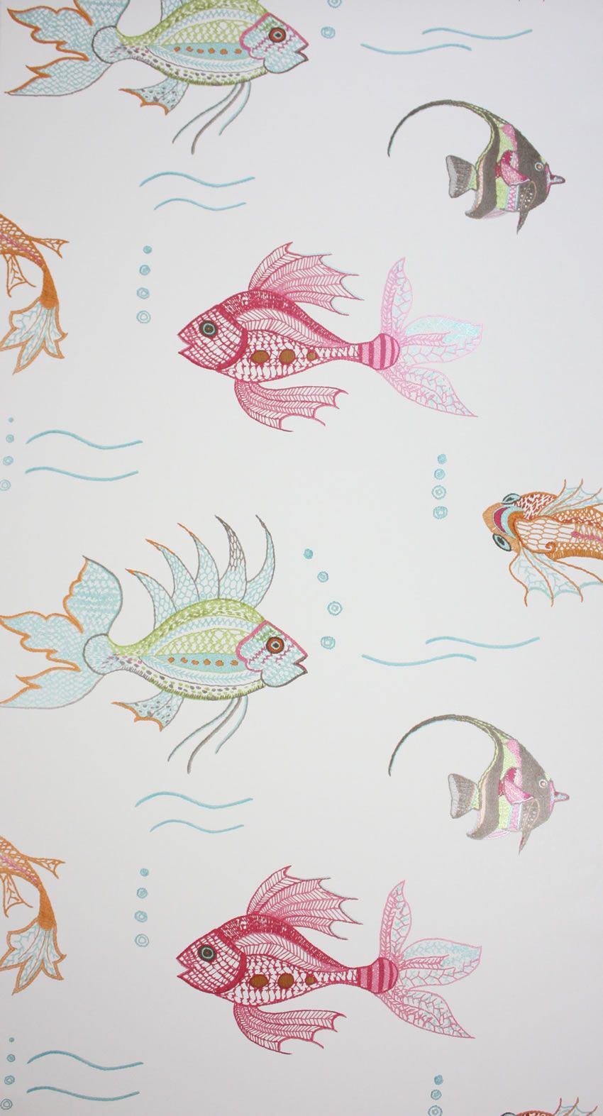 Sample Aquarium Wallpaper in Multi-Color from the Perroquet Collection