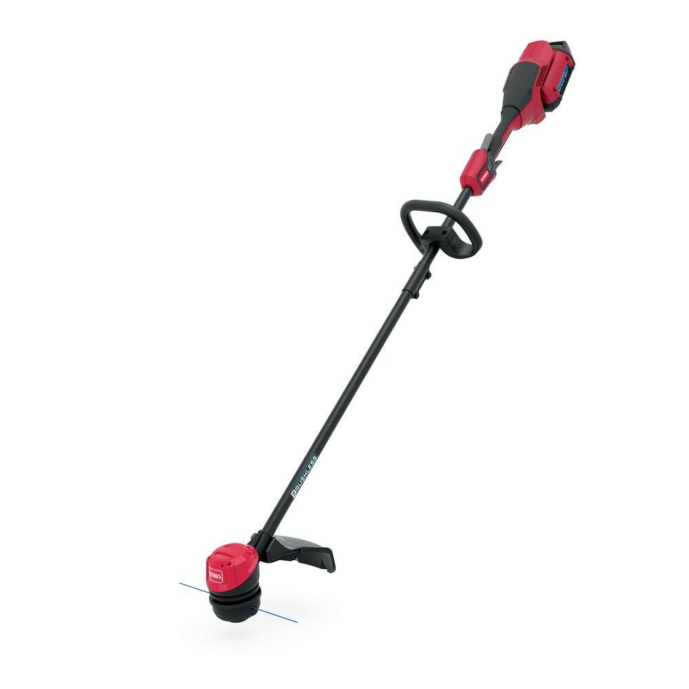 Toro 60V Max Lithium-Ion Brushless Cordless 15 in.  13 in. String Trimmer - 2.0 Ah Battery and Charger Included 51831