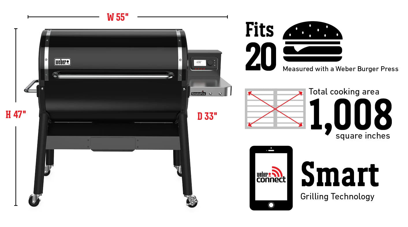 Weber 23510201 Smokefire Ex6 Wood Pellet Grill - Black