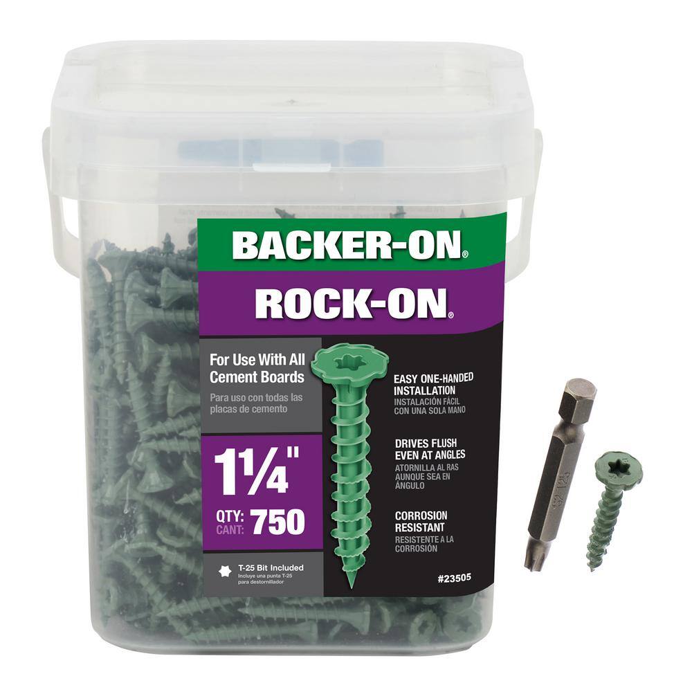 Backer-On #9 x 1-14 in. Star Drive Serrated Head Cement Board Screws (750-Pack) 23505