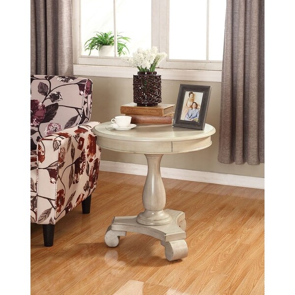 Copper Grove Sierra Round Wood Pedestal Side Table