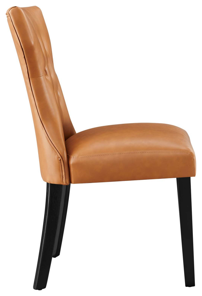 Silhouette Tufted Faux Leather Dining Side Chair   Transitional   Dining Chairs   by Modway  Houzz