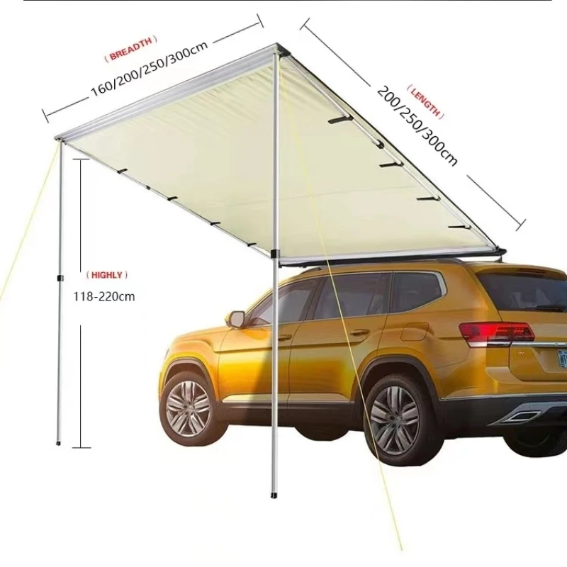 Car Side Awning Pull Out Top Seller Retractable Tent 2*2M Car Side Awning For Outdoor Camping