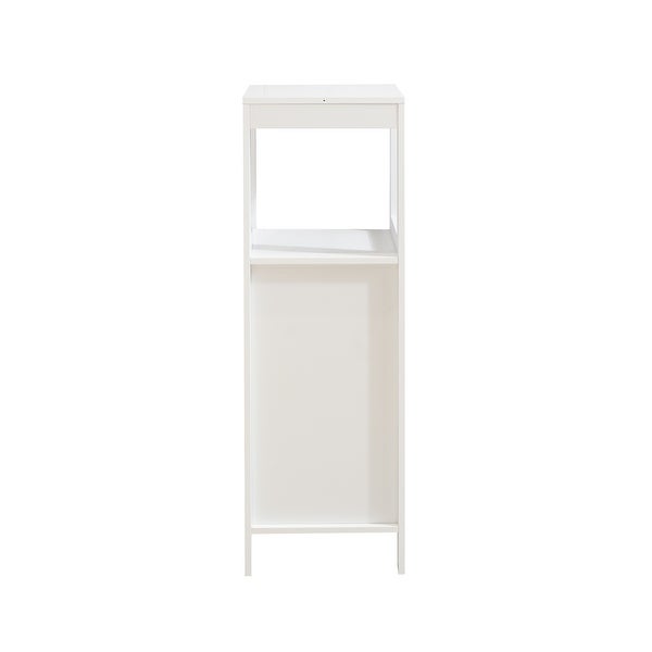 White Floor Cabinet with 2 Drawer Wooden Storage Cabinet