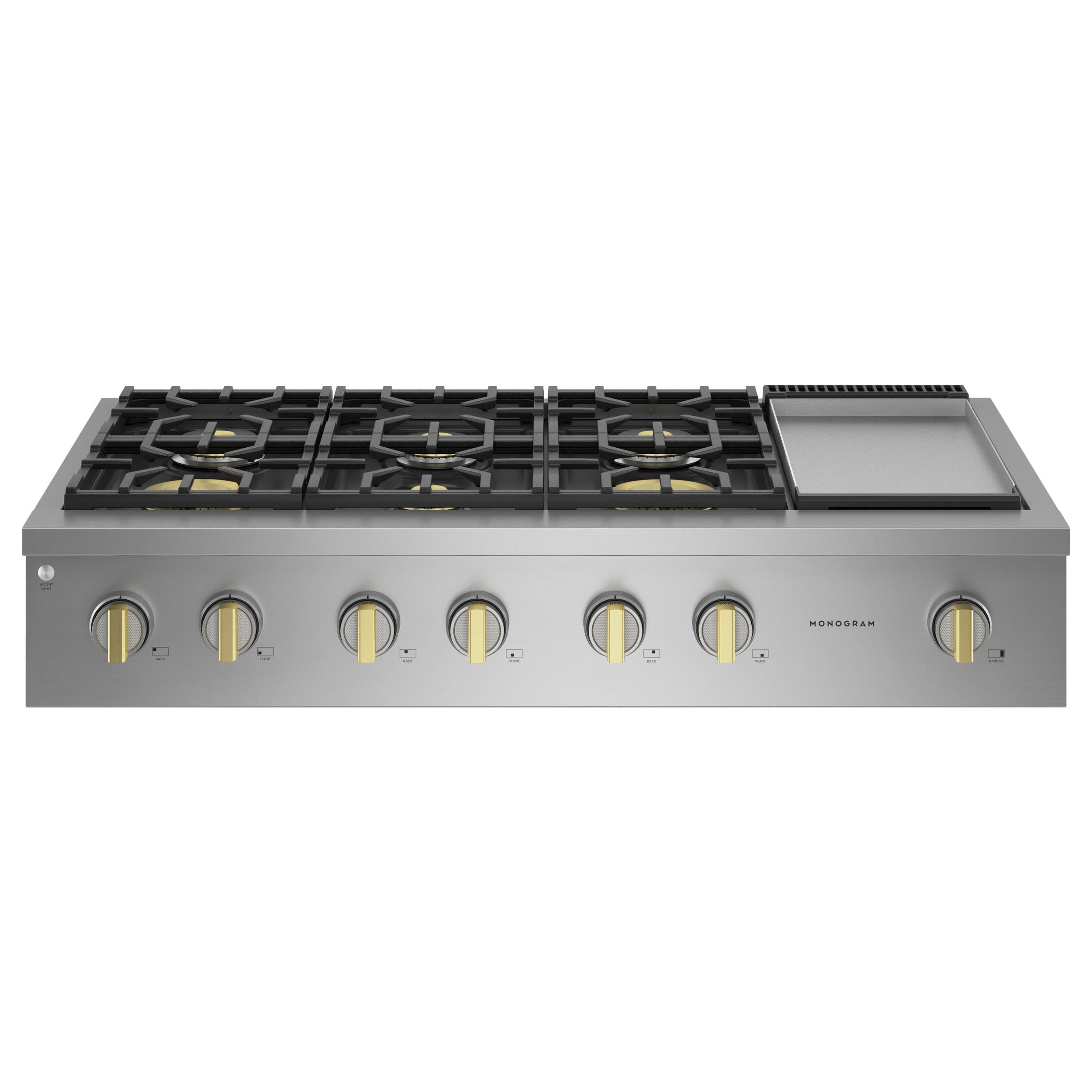 Monogram 48-inch Gas Rangetop with Griddle ZGU486NDTSS