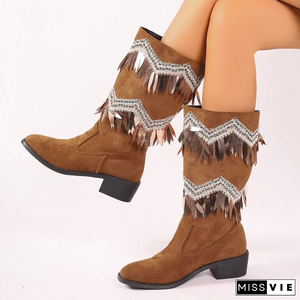 Vintage Western Tassel Rider Boots