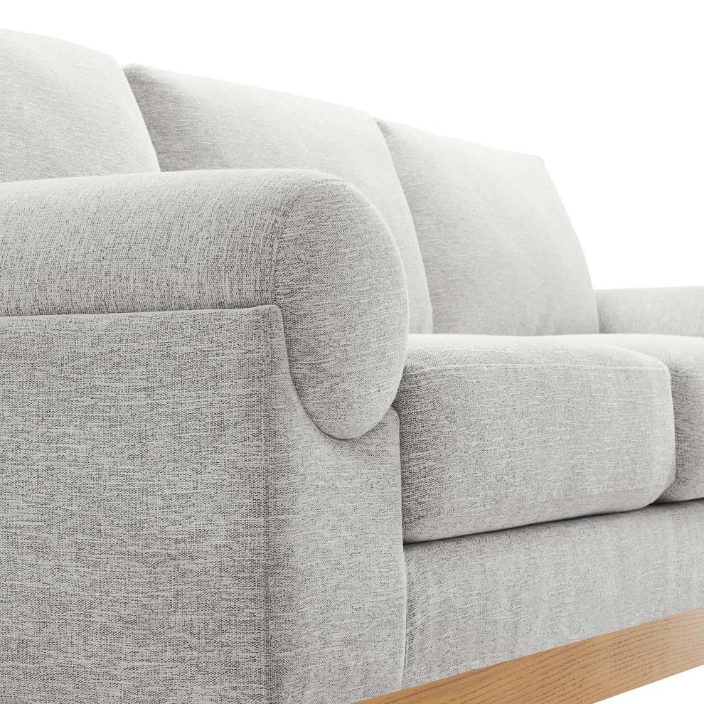 Oasis Upholstered Fabric Sofa   Light Gray   Transitional   Sofas   by First of a Kind USA Inc  Houzz